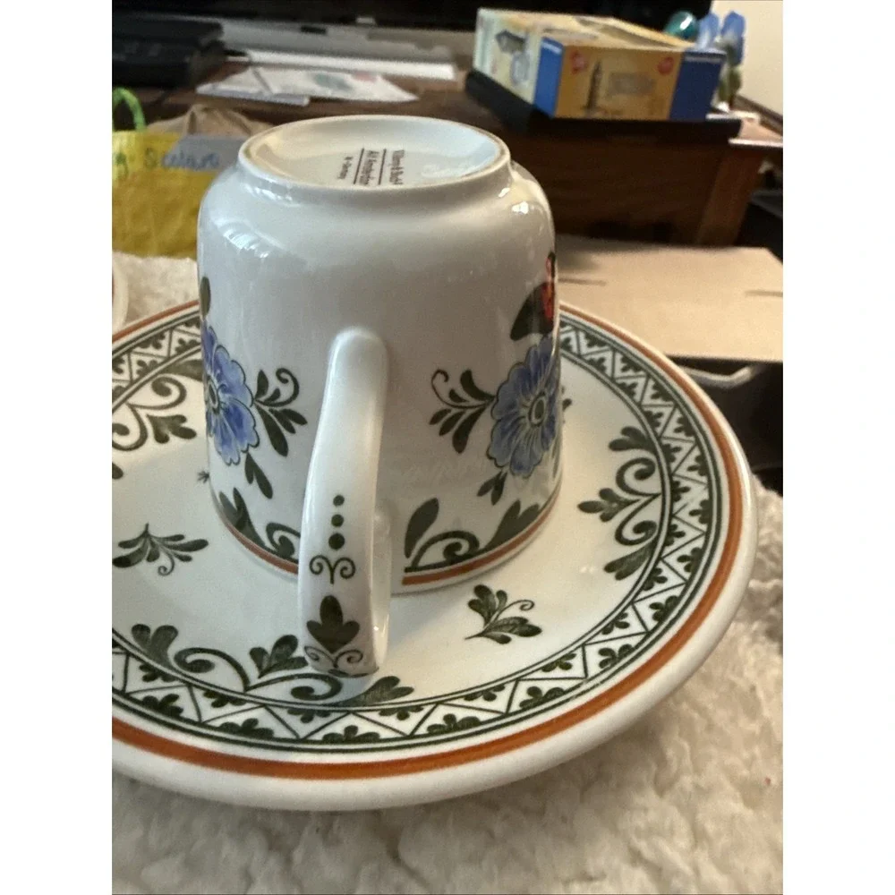 Villeroy & Boch Alt Amsterdam (4)Cup & Saucer Floral Pattern Vitro Porcelain